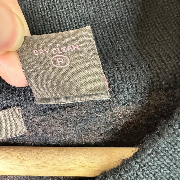 Heather B Womens size 2X Wool Houndstooth Swing Cape Jacket Cardigan Black Brown - Picture 9 of 9